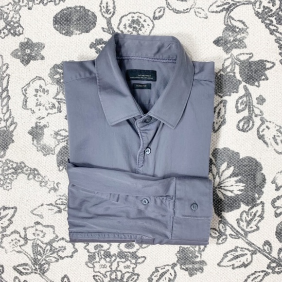Zara Man Black Label Gray Slim Fit Button Up Shirt - Picture 6 of 8